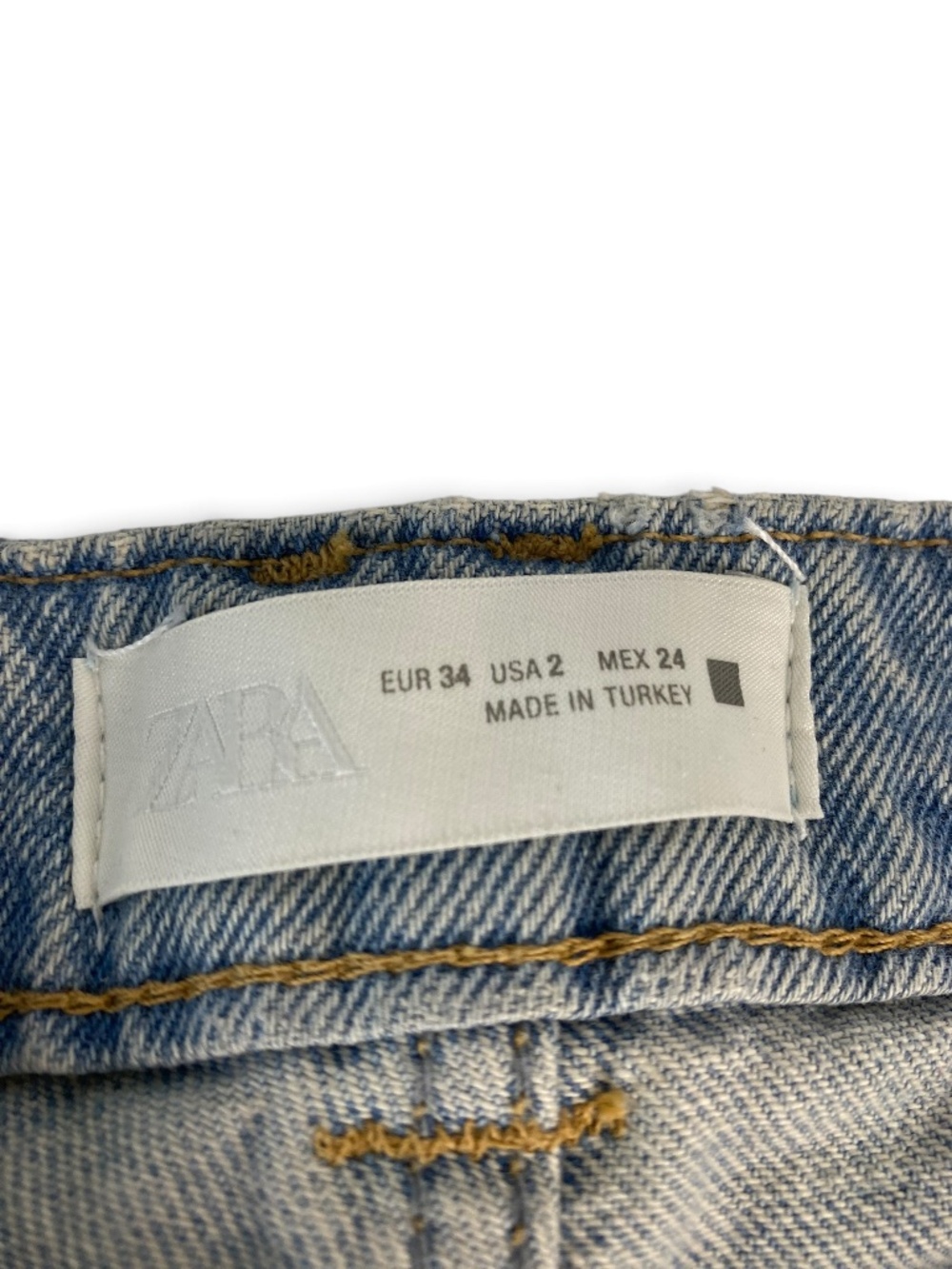 Zara Z1975 High Waist Wide Leg Combined Two tone Jeans Size 2 - Picture 6 of 10